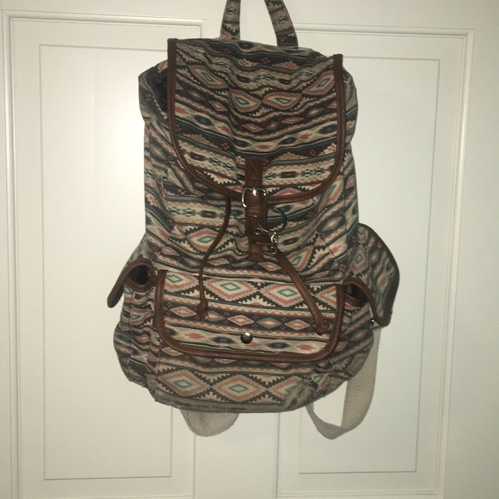 Aztec patterned backpack